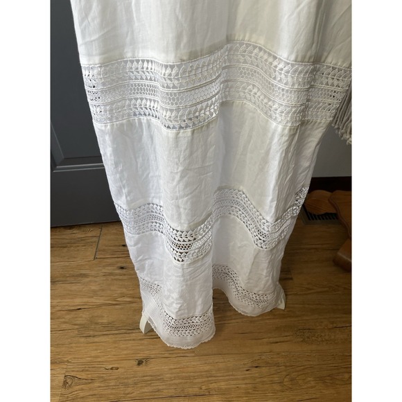 Banana Republic AURIENE LACE MAXI DRESS,White SIZE XL New! Cottagecore Beach - Picture 4 of 13